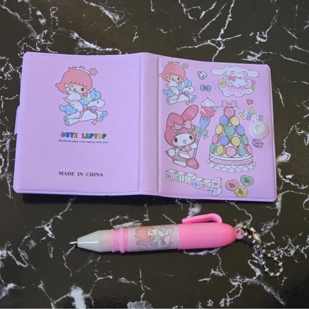 Cute Sanrio Character Notebook and Pen - 1 set of your choice